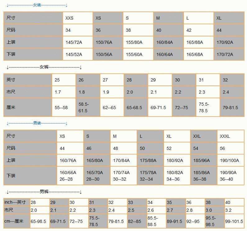 工作服該怎么統(tǒng)計尺碼